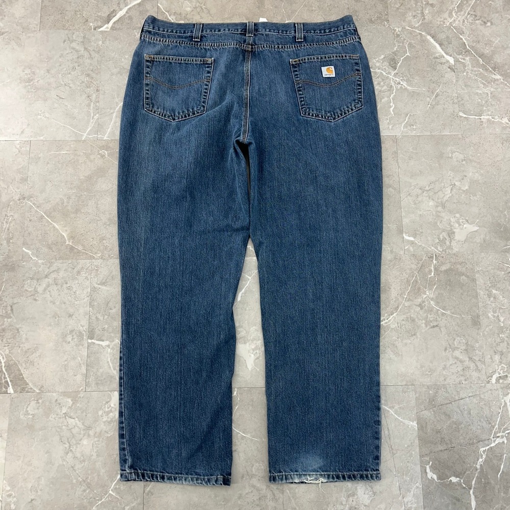 Carhartt Holter Jeans Mens 44x34* 101483 Workwear Pants Relaxed Fit Blue